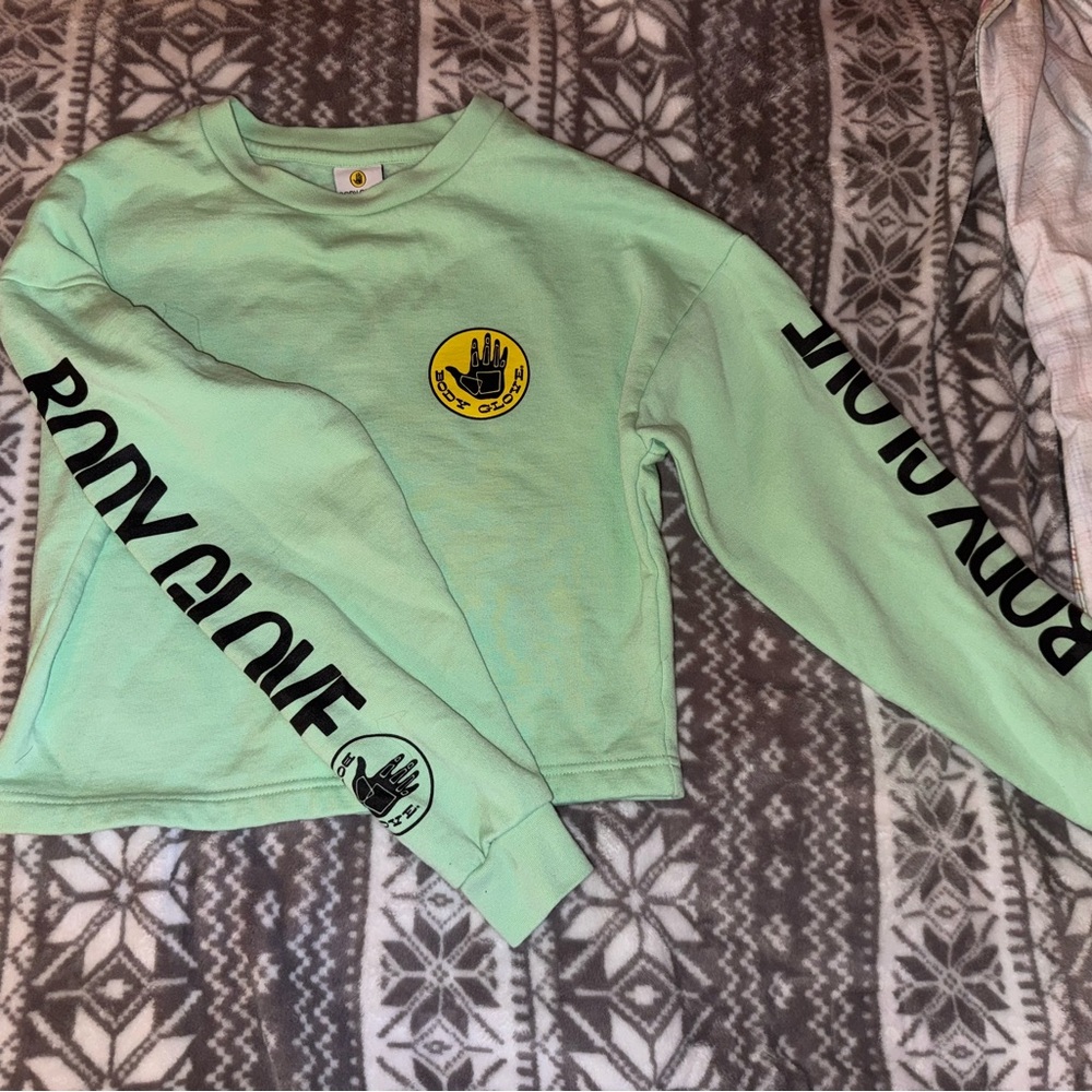 Body Glove Green and Yellow Hoodie Sweatshirt